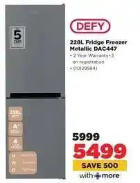HiFi Corp DEFY 228L Fridge Freezer Metallic DAC447 offer