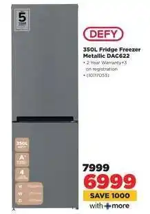 HiFi Corp DEFY 350L Fridge Freezer Metallic DAC622 offer
