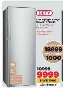 HiFi Corp DEFY 335L Upright Fridge Metallic DFD430 offer