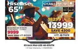 HiFi Corp Hisense 65 Mini-LED 4K-65U7N offer