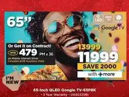 HiFi Corp 65-Inch QLED Google TV-65P8K offer