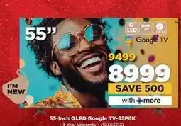 HiFi Corp 55-Inch QLED Google TV-55P8K offer