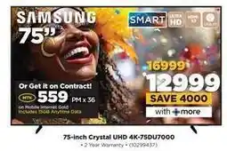 HiFi Corp Samsung 75-inch Crystal UHD 4K-75DU7000 offer