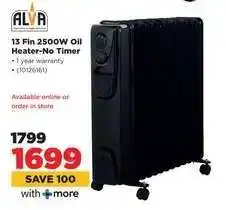 HiFi Corp ALVA 13 Fin 2500W Oil Heater-No Timer offer