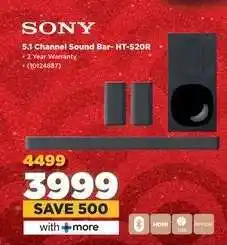 HiFi Corp Sony 5.1 Channel Sound Bar- HT-S20R offer