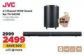 HiFi Corp JVC 2.1 Channel 140W Sound Bar TH-N434B offer