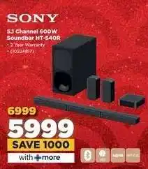 HiFi Corp Sony 5.1 Channel 600W Soundbar HT-S40R offer