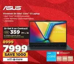 HiFi Corp ASUS Vivobook Go Intel Core i3 Laptop offer