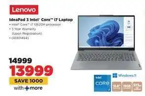 HiFi Corp Lenovo IdeaPad 3 Intel Core i7 Laptop offer