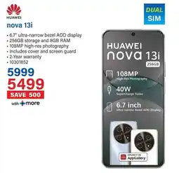 Incredible Connection HUAWEI Nova 13i offer