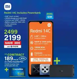 Incredible Connection Redmi 14C Includes Powerbank offer