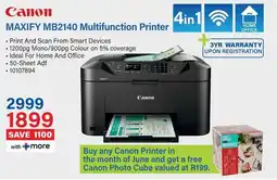 Incredible Connection Canon MAXIFY MB2140 Multifunction Printer offer