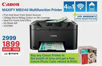 Incredible Connection Canon MAXIFY MB2140 Multifunction Printer offer