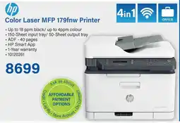 Incredible Connection HP Color Laser MFP 179fnw Printer offer