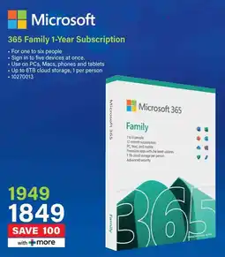 Incredible Connection Microsoft 365 Family 1-Year Subscription offer