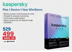 Incredible Connection Kaspersky Plus 1 Device 1-Year SlimSierra offer