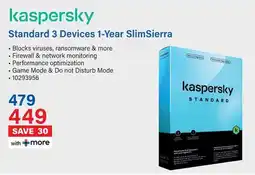 Incredible Connection Kaspersky Standard 3 Devices 1-Year SlimSierra offer