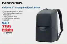 Incredible Connection KINGSONS Vision 15.6" Laptop Backpack Black offer