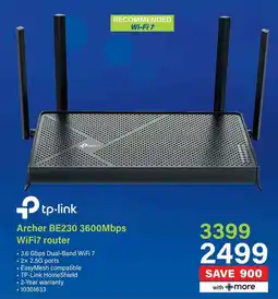 Incredible Connection TP-Link Archer BE230 3600Mbps WiFi7 router offer