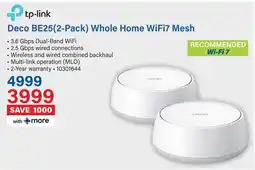 Incredible Connection Tp-link Deco BE25(2-Pack) Whole Home WiFi7 Mesh offer