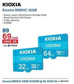 Incredible Connection KIOXIA Exceria MSDHC 32GB offer