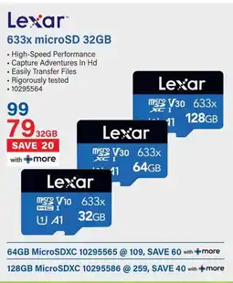 Incredible Connection Lexar 633x microSD 32GB offer