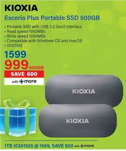 Incredible Connection KIOXIA Exceria Plus Portable SSD 500GB offer