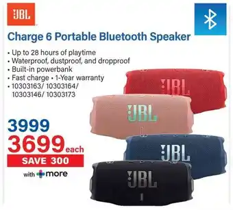 Incredible Connection JBL Charge 6 Portable Bluetooth Speaker offer