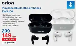 Incredible Connection Orion PureTone Bluetooth Earphones TWS 100 offer