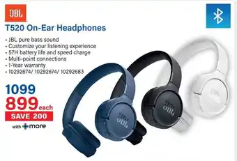 Incredible Connection JBL T520 On-Ear Headphones offer