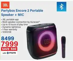 Incredible Connection JBL Partybox Encore 2 Portable Speaker + MIC offer