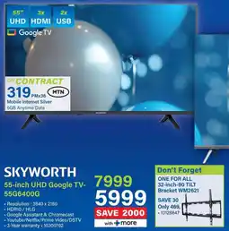 Incredible Connection SKYWORTH 55-inch UHD Google TV-55G6400G offer