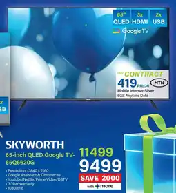 Incredible Connection SKYWORTH 65-inch QLED Google TV offer