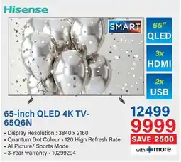 Incredible Connection Hisense 65-inch QLED 4K TV- 65Q6N offer