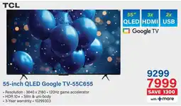 Incredible Connection TCL 55-inch QLED Google TV-55C655 offer