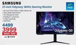 Incredible Connection SAMSUNG 27-inch Odyssey 180Hz Gaming Monitor offer