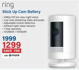 Incredible Connection Ring Stick Up Cam Battery offer
