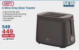 Incredible Connection DEFY 2-Slice Grey Glow Toaster offer