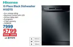 Incredible Connection Hisense 15 Place Black Dishwasher H15DTG offer