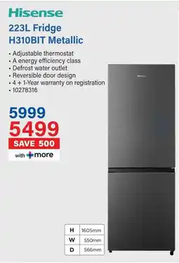 Incredible Connection Hisense Fridge H310BIT Metallic offer