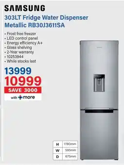 Incredible Connection SAMSUNG Fridge Water Dispenser Metallic RB30J3611SA offer