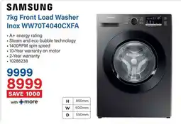Incredible Connection SAMSUNG Front Load Washer Inox WW70T4040CXFA offer