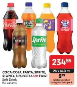 Makro COCA-COLA, FANTA, SPRITE, STONEY, SPARLETTA OR TWIST Soft Drink offer