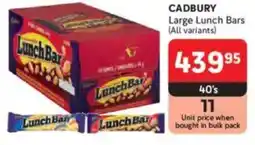 Makro CADBURY Large Lunch Bars offer