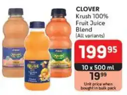 Makro CLOVER Krush 100% Fruit Juice Blend offer