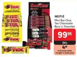 Makro NESTLÉ Mini Bar One, Tex Chocolate Bars or Smarties offer