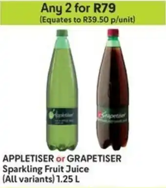 Makro APPLETISER or GRAPETISER Sparkling Fruit Juice offer