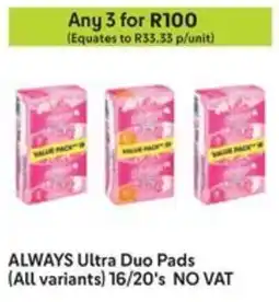 Makro ALWAYS Ultra Duo Pads offer