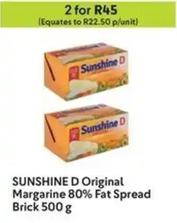 Makro SUNSHINE D Original Margarine 80% Fat Spread Brick offer