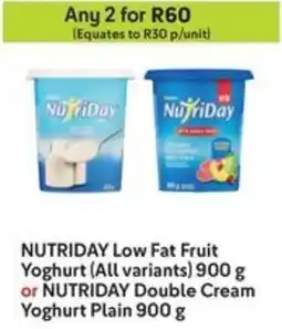 Makro NUTRIDAY Low Fat Fruit Yoghurt or NUTRIDAY Double Cream Yoghurt Plain offer
